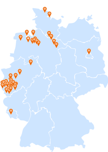 Karte der cambio-Städte in Deutschland